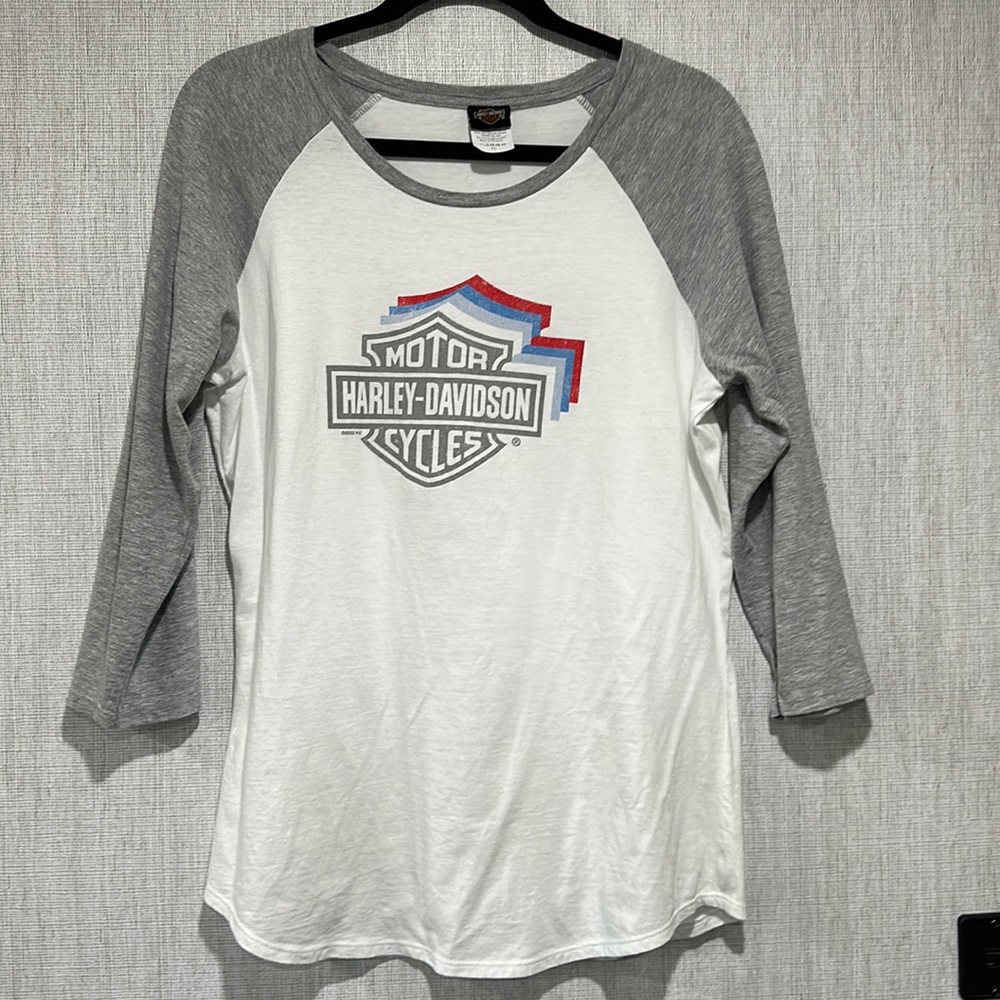 Harley Davidson Vintage Style Raglan Baseball T